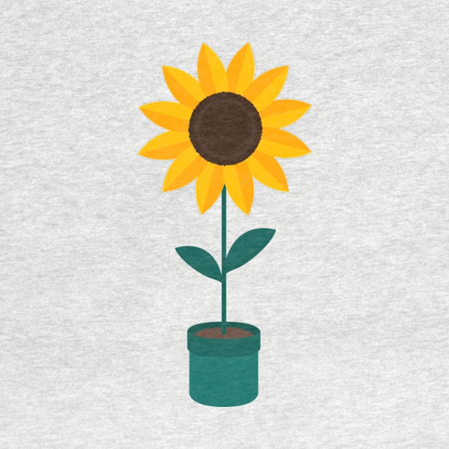 sunflower in a pot by imaginekaye